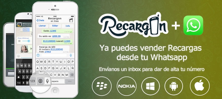 Vende recargas por WhatsApp